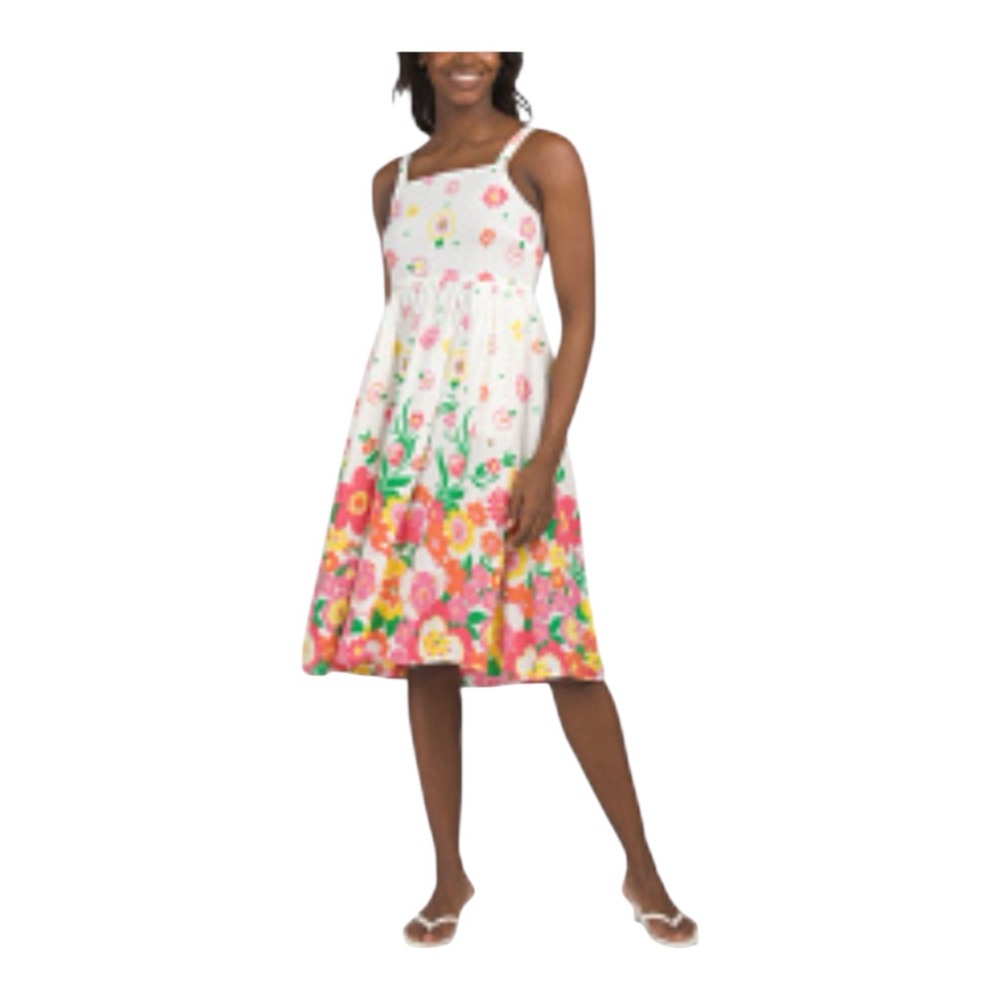 Mister Zimi Floral Midi Dress Viscose Sz 12 NWT Sundress Vacation Coastal Spring